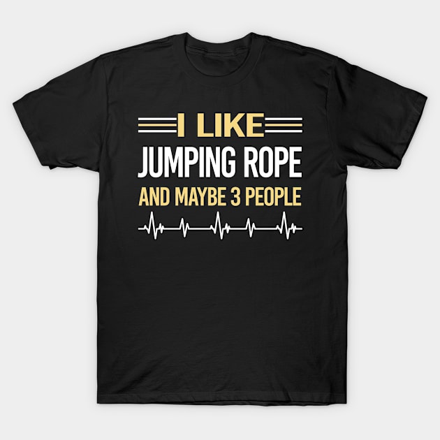 3 People Jumping Rope Jump Skipping Rope T-Shirt by symptomovertake